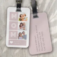 Blush Pink We Love You Mom Photos Luggage Tag