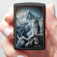 Ural Owl Watcher Beneath the Snowbound Peaks Zippo Lighter