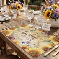 Sunflower Watercolor Bridal Shower Paper Placemat