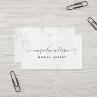 Mobile Notary Marble Minimalist Business Card