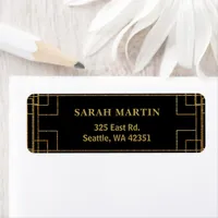 Black and Gold Roaring 20s art deco  Label