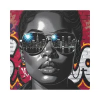 Reflection in Sunglasses of the City Skyline Metal Print