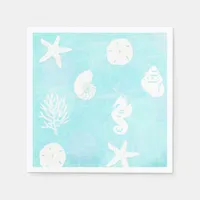 Pretty Seaside Beach Themed Seashell Napkins