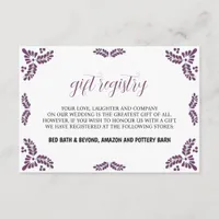 Mexican Talavera Purple Floral Minimalist Wedding Enclosure Card