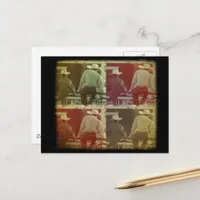 Cowboys on a Rodeo Fence TTV Four Colors Postcard