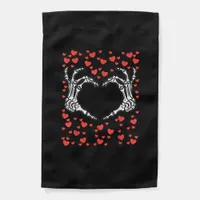 Skeleton Hand Heart Valentines Day Funny Classic Garden Flag