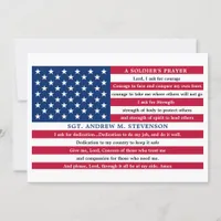 Soldiers Prayer Personalized USA American Flag Thank You Card