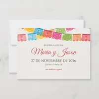 Papel Picado Elegant Colorful Boda Spanish Wedding Save The Date