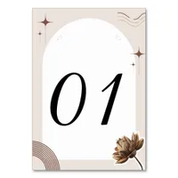 Brown Minimalist Boho Notes Customizable Table Number