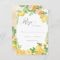 Rustic Lemon Citrus Boho Summer Wedding RSVP Card