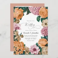 Apricot Nectar, Peony Pink & Warm Sand Wedding Invitation