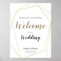 Welcome to our Wedding Gold Geometric Poster