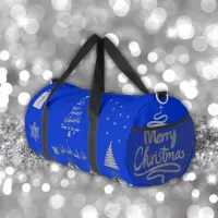 Merry and Bright Christmas in Silver and Blue | Duffle Bag