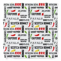 Caribbean Cuisine Chef Chilli Names Pattern Bandana