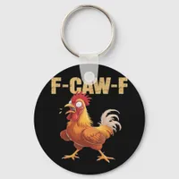 Funny F-Caw-F Crow Humor Gothic Keychain