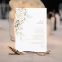 Pearl Blush Floral Elegance Wedding Menu ID989