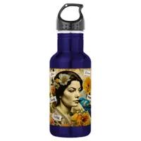 Inspirational Words and  Vintage Lady Stainless Steel Water Bottle