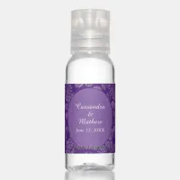 Elegant Daisies in Floral Royal Purple Wedding Hand Sanitizer