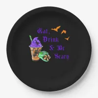 Eat Drink And Be Scary Halloween Minimal Clean Paper Plates