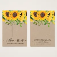 Sunflower Kraft Hair Clip Jewelry Display Card