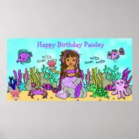 Personalied Happy Birthday Mermaid Poster