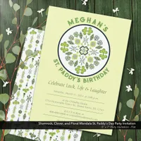 Shamrock Clover Mandala St. Paddy's Birthday Party Invitation