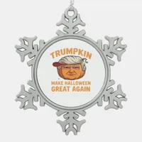 Halloween Trumpkin – Spooky Parody Quote for Hallo Snowflake Pewter Christmas Ornament