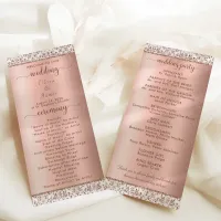 Rose Gold Metallic Damask Glam Wedding   Program