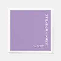 Simple Elegant Modern Lavender Text Wedding Napkins