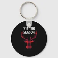 Tis The Season Funny Christmas Buck Deer Men Keychain