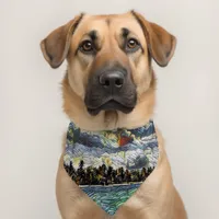 Abstract Caribbean Beach Brick Art Pet Bandana Collar