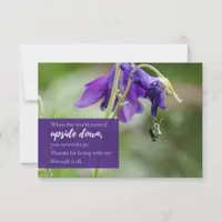 Purple Wildflower Teacher Appreciation Flat Thank You Card