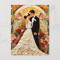 Bride and Groom Collage Postcard