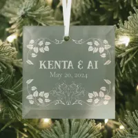 Personalized Art Nouveau  Glass Ornament