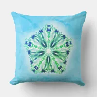 *~* Turquoise Green & Star Mandala Throw Pillow