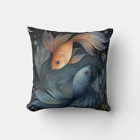 Pisces Fish Zodiac Astrology Mystical Birthday Throw Pillow