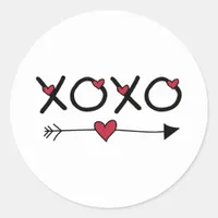 XOXO Valentines Classic Round Sticker