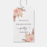 Graduation party blush pampas grass boho thank you gift tags