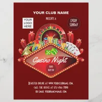 Club Casino Night Party personalized add photo Flyer