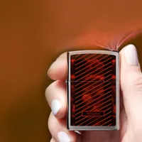 Red Orange Sunset Novelty Striped Zippo Lighter