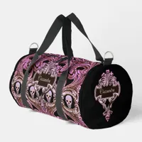 Goth Pink Ornament with Skull Personalized Duffle Bag