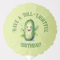 Cute Green Cartoon Pickle Birthday Balloon