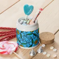 Abstract Floral Candy Jar