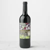 Transylvania, Romania, Picturesque Painted Scenery Wine Label