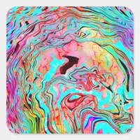 Tranquility Abstract Fluid Art    Square Sticker