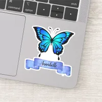 Exquisite Aqua Butterfly Design Your Own Sticker