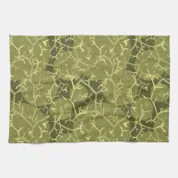 Camouflage Green Cactus Print Kitchen Towel