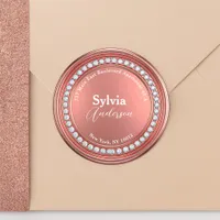 Rose Gold Diamond Sparkle Return Address Label