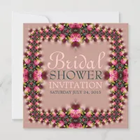 Pink Rose Romance Bridal Shower Invitation