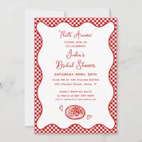 That's Amore! Italian Bridal Shower Red Checkered Invitation